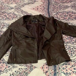 Brown faux leather jacket